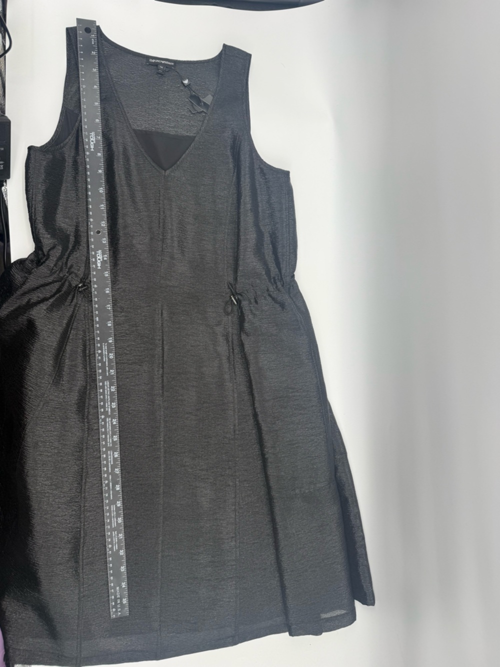 NWT Emporio armani textured lightweight cinch waist detail lined dress size 38 - Picture 9 of 9